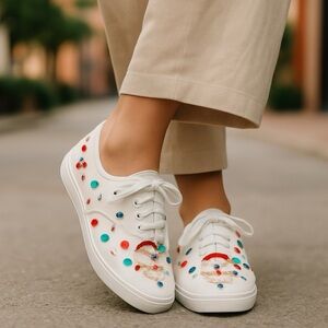 1980s Bedazzled Xmas Shoes, Sz 7.5